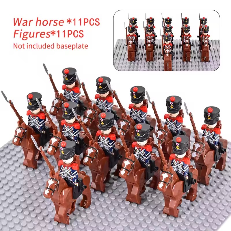 Lego Minifigure Holder - 10pcs Napoleonic Wars Military Soldiers Building