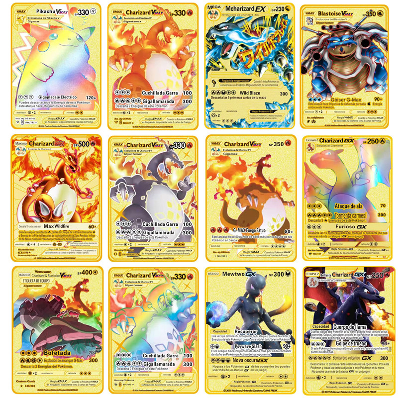 Pokemon Binder Card - English Espanol Version 6-12 Pcs/Set Pokemon