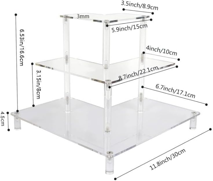 3 Tier Acrylic Display Riser,  - Pop Display Shelf recensione e prezzo