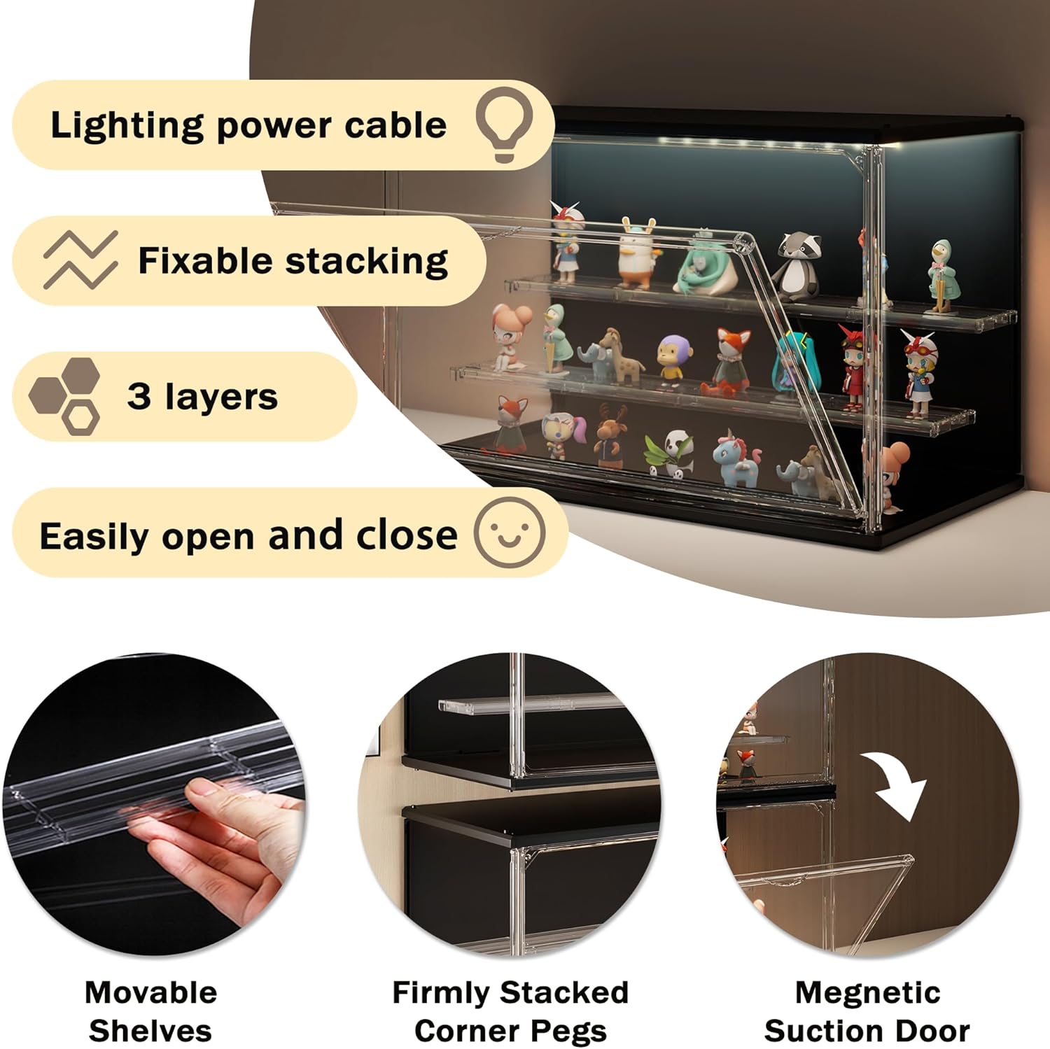 3-Tier Stackable LED Display C - Display Case Acrylic recensione e prezzo